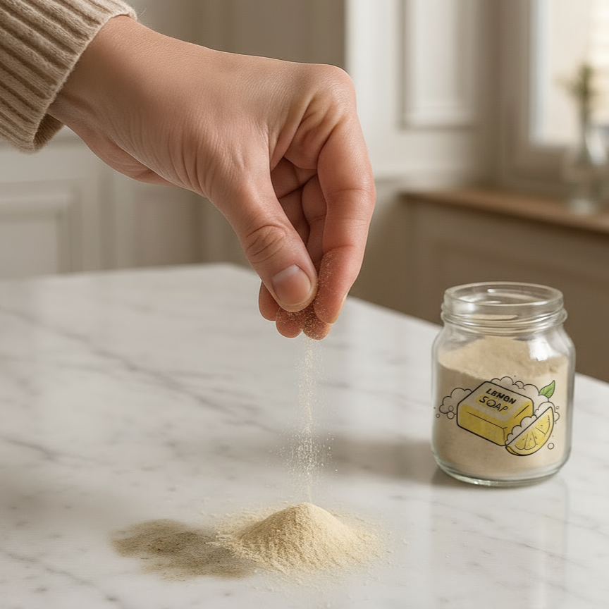 Produit Lemon Soap utilisé pour l'entretien d'une résidence de luxe